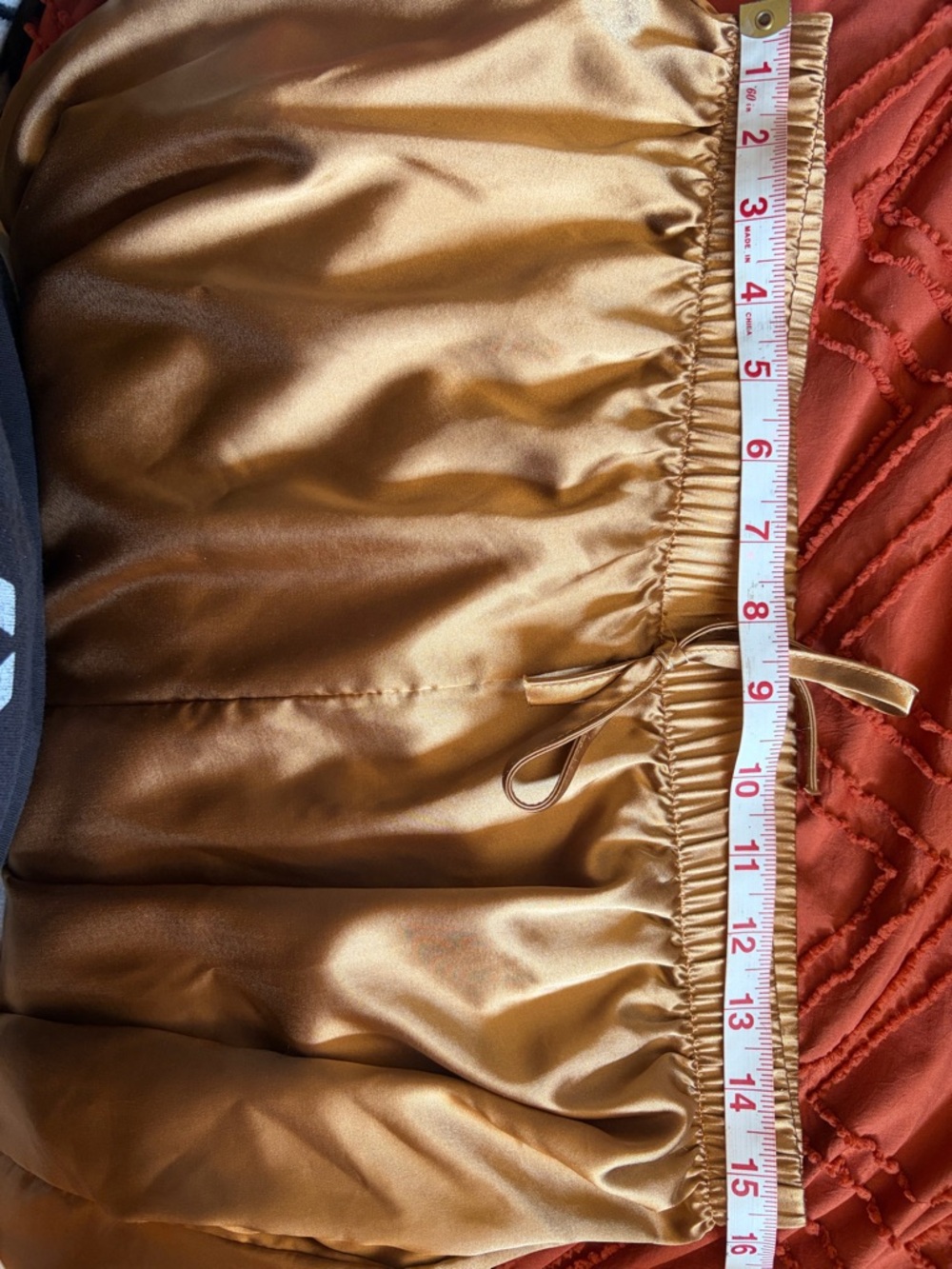 Relaxed Satin Wide-Leg Pants in Camel - Picture 6 of 7